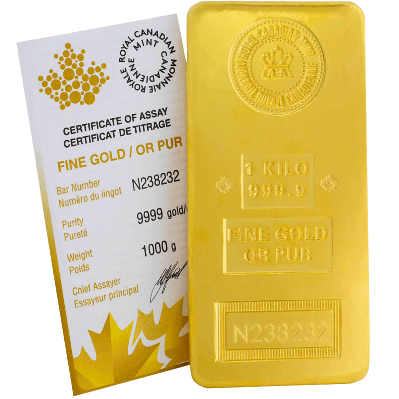 Buy 1 kg Royal Canadian Mint Gold Bar Price in Canada TD Precious